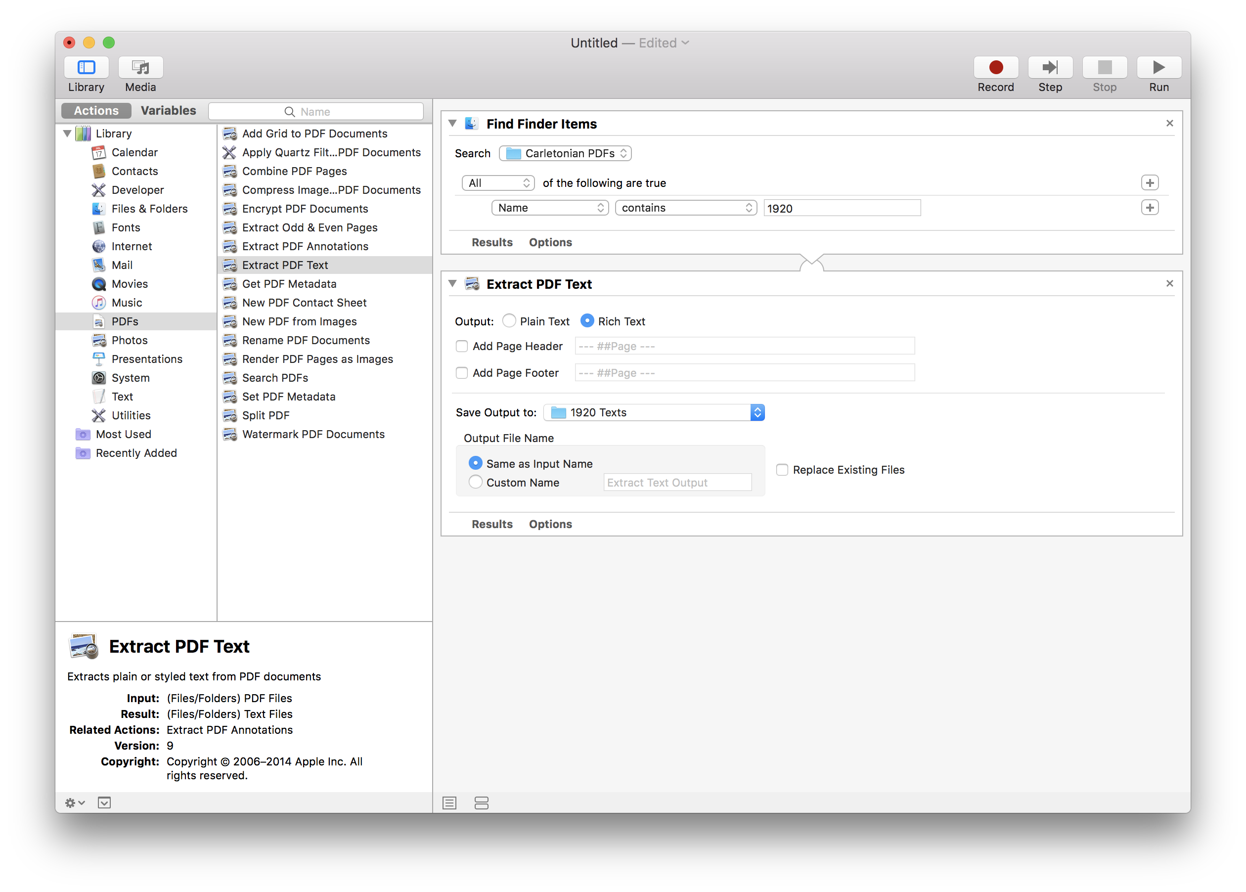 Use Automator To Combine Text Files In Command