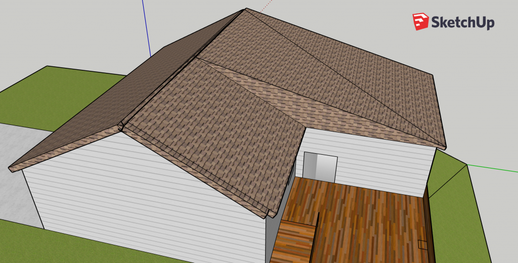 This is side view of a close up  of the roofing details. There are not clean  lines or edges.