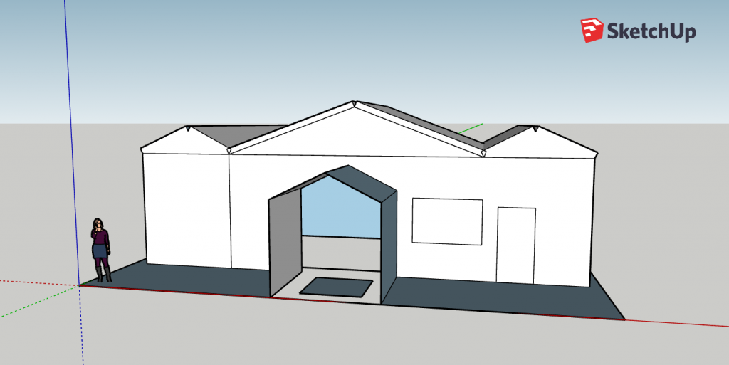 An incomplete 3D model of the house