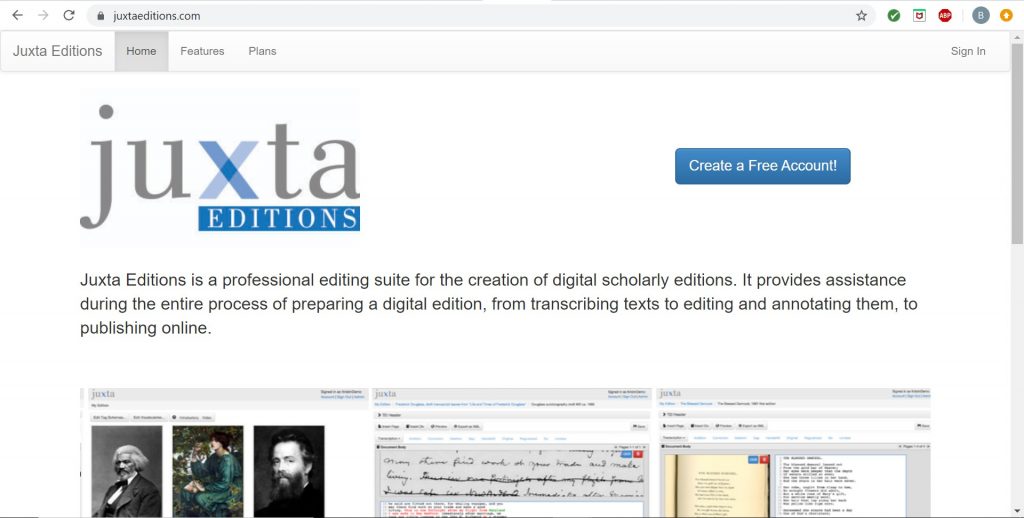 Juxta Editions' homepage