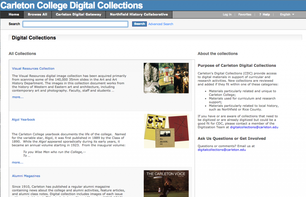 Carleton Archives Digital Collections