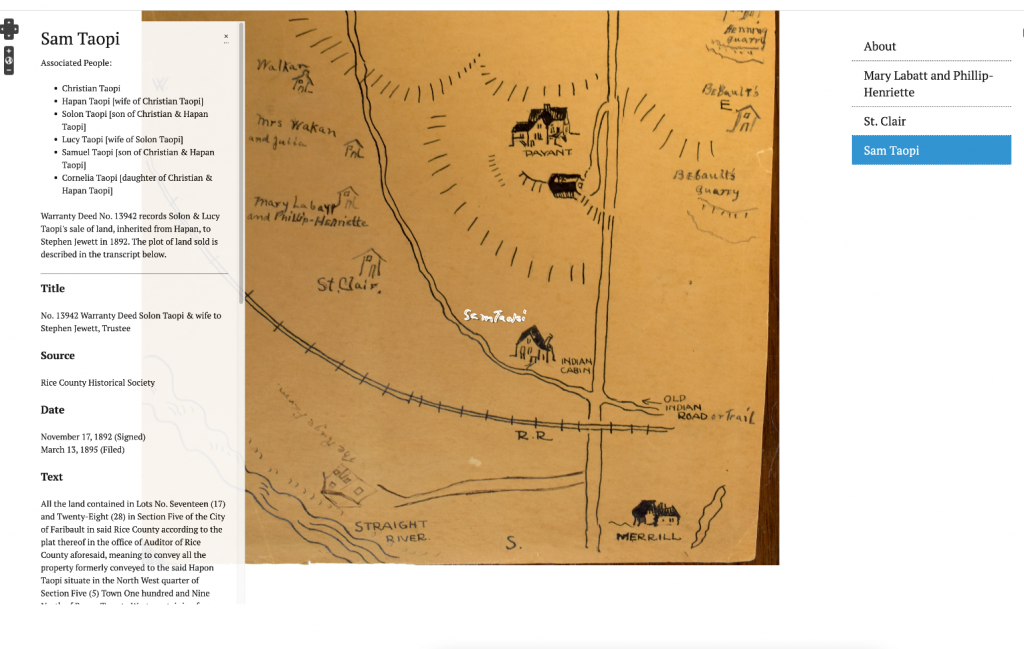 Screenshot of Neatline map