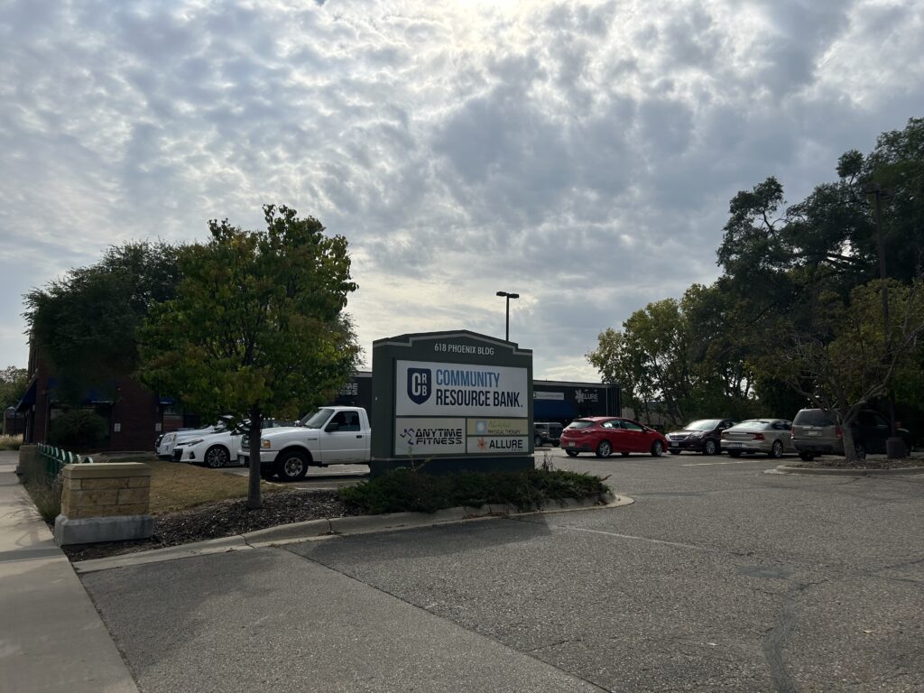 Parking lot of a small strip mall