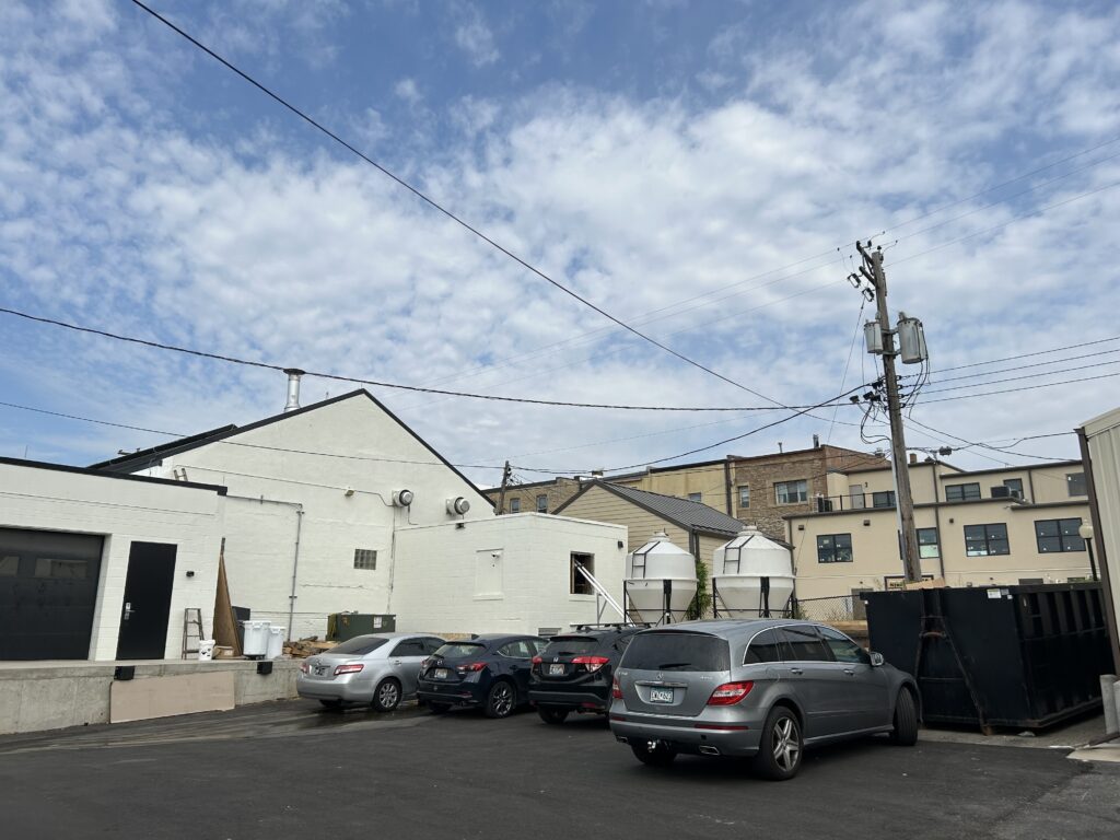 Alley view of back of buildings