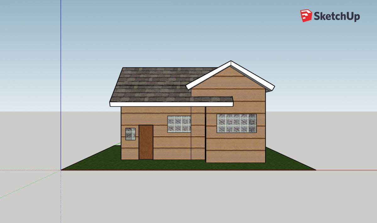 A 2D image of Diana's house on SketchUp.